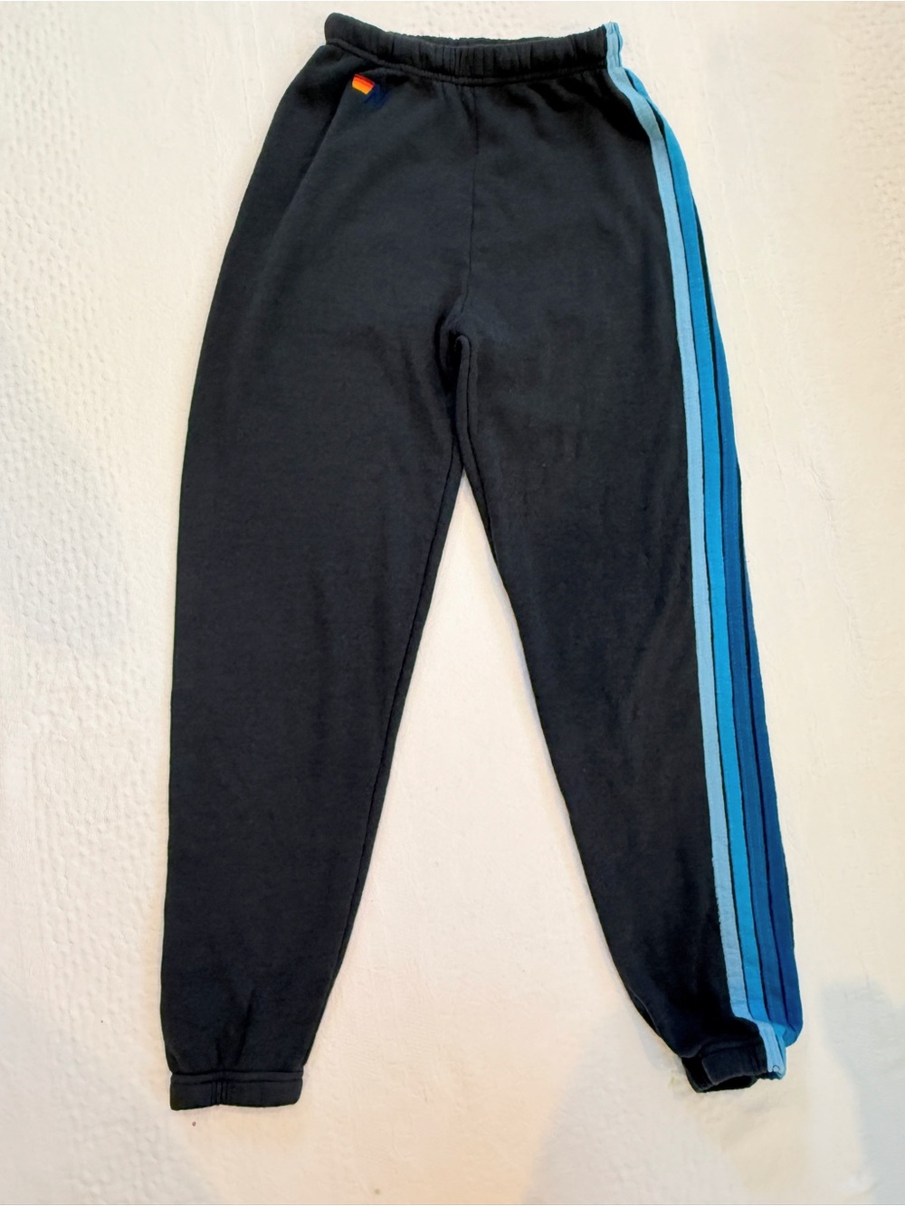 Aviator Nation 5 Stripe Sweatpants Charcoal Blue Women’s XS Joggers Athleisure